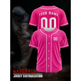 [Polyester Jersey] 100% Polyester Customizable Youngsters Baseball Jersey | Breathable & Washable, All-Over Print, Loose Fit, Sports & Casual Style for Boys & Girls - Perfect for Parties, Beach, Festive Occasions, Party Attire|Sporty Outfit