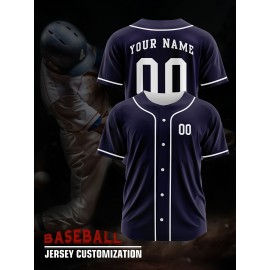 [Polyester Jersey] 100% Polyester Customizable Youngsters Baseball Jersey | Breathable & Washable, All-Over Print, Loose Fit, Sports & Casual Style for Boys & Girls - Perfect for Parties, Beach, Festive Occasions, Party Attire|Sporty Outfit