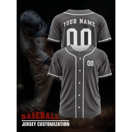 [Polyester Jersey] 100% Polyester Customizable Youngsters Baseball Jersey | Breathable & Washable, All-Over Print, Loose Fit, Sports & Casual Style for Boys & Girls - Perfect for Parties, Beach, Festive Occasions, Party Attire|Sporty Outfit