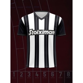 Customizable V-Neck Youngsters's Soccer Shirt - Comfortable Fit, Sports Leisure Outdoor Running Top with Personalized Name and Number