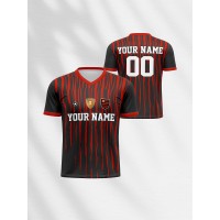 1pc Customizable Soccer Jersey for Kids - V-Neck, All-Season Polyester Sports Shirt with Personalized Name & Number, Medium Stretch Knit Fabric, Ideal for Training, Casual & Outdoor Activities