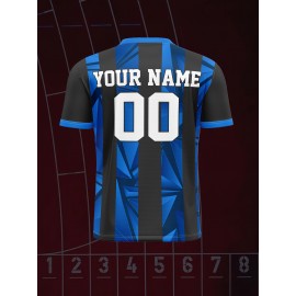 [Customizable Soccer Shirt] Customizable V-Neck Youngsters's Soccer Shirt | Personalized Name & Number, Comfortable Fit for Sports and Casual Wear, Outdoor Running, Polyester, Machine Washable, 2024