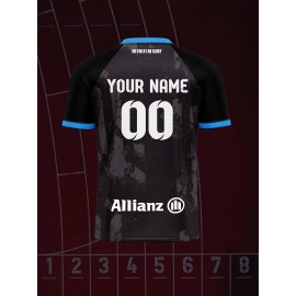 [Customizable Football Jersey] Customizable Kids Football Jersey, Polyester V-Neck Top | Personalized Name & Number, Preppy Sports Casual Streetwear, All-Over Print Knit Fabric, Regular Fit for Boys & Girls | Ideal for Spring/Summer/Fall Parties & Beach