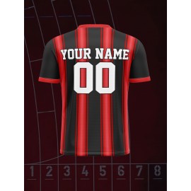 Custom Youngsters' Soccer Jersey - V-Neck, Personalized Name & Number, Comfort Fit for Sports & Casual Wear, Breathable Polyester, Machine Washable, 2024, Running