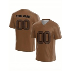 Customized Football Jersey - Personalized Team Name & Number, V-Neck Sportswear, Lightweight Summer Football Shirt with Bold Print, Casual or Team Uniform for Sports & Casual Wear