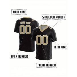 Customized Football Jersey - Personalized Team Name & Number, V-Neck Sportswear, Lightweight Summer Football Shirt with Bold Print, Casual or Team Uniform for Sports & Casual Wear