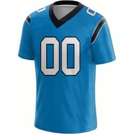 Customized Football Jersey - Personalized Team Name & Number, V-Neck Sportswear, Lightweight Summer Football Shirt with Bold Print, Casual or Team Uniform for Sports & Casual Wear