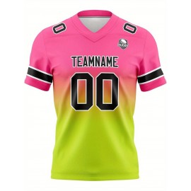 Customizable Women'S Football Jersey - Personalized Name, Number & Logo, Comfort Fit for Sports, Training & Casual Wear, Summer V-Neck T-Shirt with Bold Yellow & Red Design, Football Jersey, Nonelastic Fabric