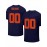 Customizable Women'S Football Shirt - Personalized Name & Number, Navy Blue with Orange Accents, V-Neck, Short Sleeve, Summer Sports Apparel for Team Building, Parties, or Casual Wear, Football Shirt, Party Apparel, Sporty Design, Comfortable Fit