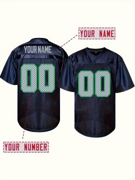 Women'S Plus Size Football Jersey - Custom Name & Number, Team Colors, Breathable Mesh Fabric, V-Neck Collar, Summer Sports Jersey for Team Spirit, Fan Events & Casual Wear, Football Jersey, Vneck Design, Comfortable Fit