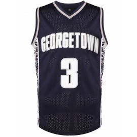 Stitched #3 Mens Navy Basketball Jersey, Breathable, Sleeveless, Embroidered Uniform Shirt For Men, Perfect For Sports & Outdoor Activities