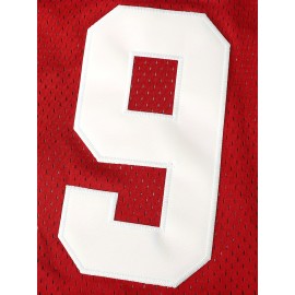 Men'S Basketball Jersey with Embroidered Name and Number, Short Sleeve Polyester Mesh Sports Vest, White Red, Sizes S-3XL, Basketball Accessories