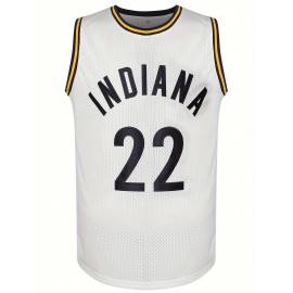 Men's #22 Embroidered Basketball Jersey - Breathable Mesh Sleeveless Sports Shirt for All Seasons, Perfect for Parties, Outdoor Activities & Team Sports, Festive Sports Attire | Classic Jersey Design | Versatile Clothing
