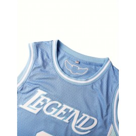 Embroidered Basketball Jersey for Men - #8-24 Breathable Polyester Knit Fabric, V-neck Sleeveless Sports Top, Loose Fit for All Seasons, Festive & Casual Outdoor Wear