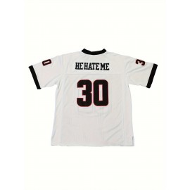 Men's#30 White American Football Jeresys Stitched Name And Number