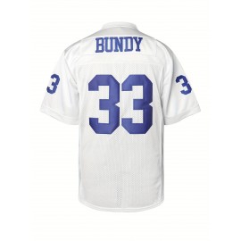 Men's #33 White American Football Jersey - V-Neck, 