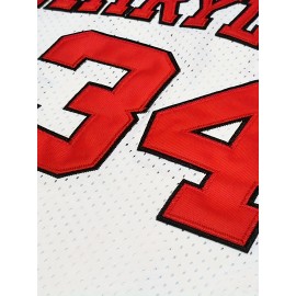 Men's #34 White Basketball Jeresys Stitched Name And Number S-3XL