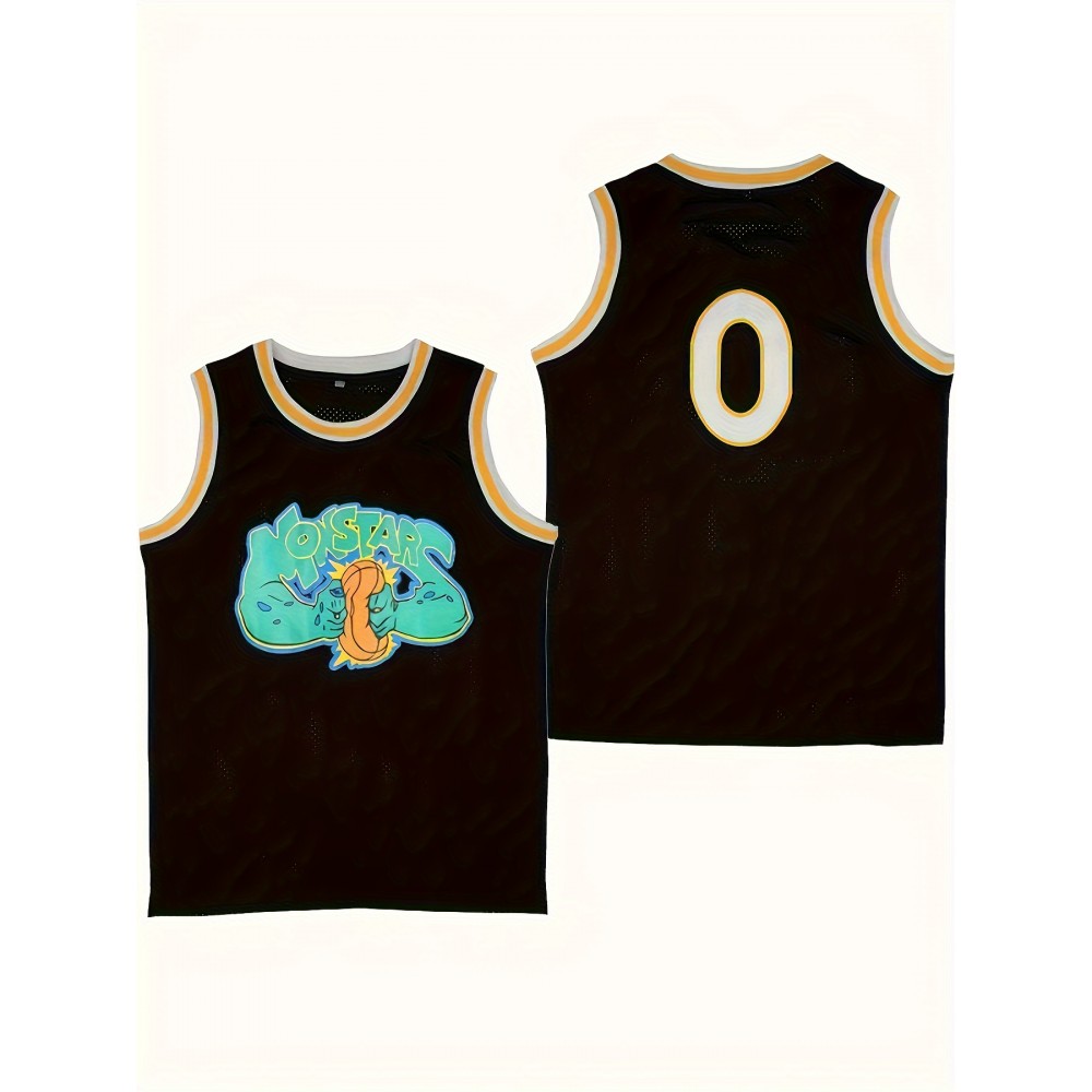 Men's #0 Black Basketball Jeresys Stitched Name And Number S-3XL