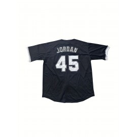 Men's#45 Black Baseball Jeresys Stitched Name And Number