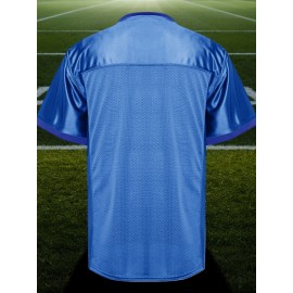 Men's Polyester Rugby Jersey | V-Neck, Breathable & Stretchy | Multi-Season Sports Top with Details | Ideal for Casual Wear & Team Sports | Machine Washable | Suitable for All Seasons