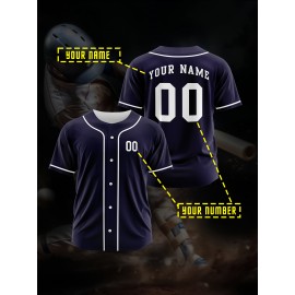 [Polyester Jersey] 100% Polyester Customizable Youngsters Baseball Jersey | Breathable & Washable, All-Over Print, Loose Fit, Sports & Casual Style for Boys & Girls - Perfect for Parties, Beach, Festive Occasions, Party Attire|Sporty Outfit