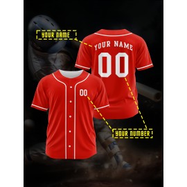 [Polyester Jersey] 100% Polyester Customizable Youngsters Baseball Jersey | Breathable & Washable, All-Over Print, Loose Fit, Sports & Casual Style for Boys & Girls - Perfect for Parties, Beach, Festive Occasions, Party Attire|Sporty Outfit