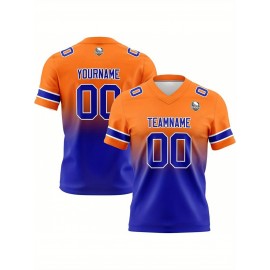 Customizable Women'S Football Jersey - Personalized Name, Number & Logo, Comfort Fit for Sports, Training & Casual Wear, Summer V-Neck T-Shirt with Bold Yellow & Red Design, Football Jersey, Nonelastic Fabric