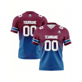 Customizable Women'S Football Jersey - Personalized Name, Number & Logo, Comfort Fit for Sports, Training & Casual Wear, Summer V-Neck T-Shirt with Bold Yellow & Red Design, Football Jersey, Nonelastic Fabric